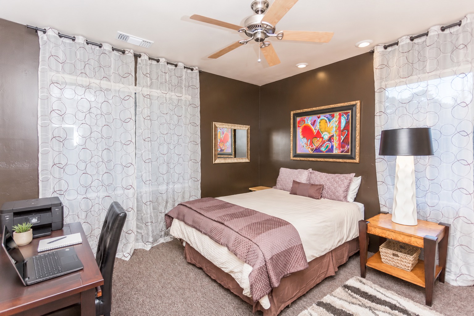 Second queen bedroom that doubles as an office